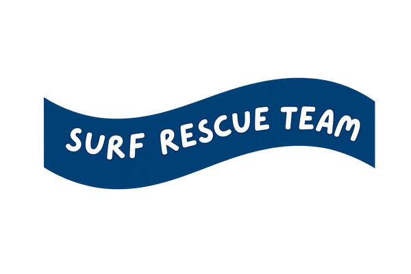 Carlsbad Surf Rescue Team Blue Banner Logo
