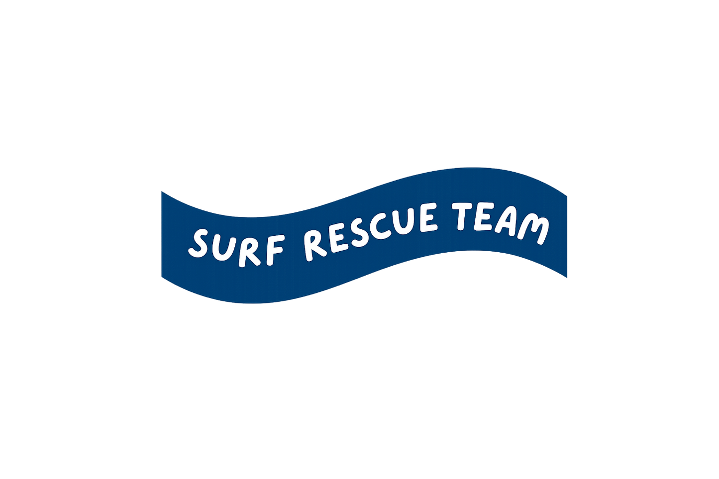 Blue and white 'Surf Rescue Team' logo on a white background Carlsbad, CA North County San Diego